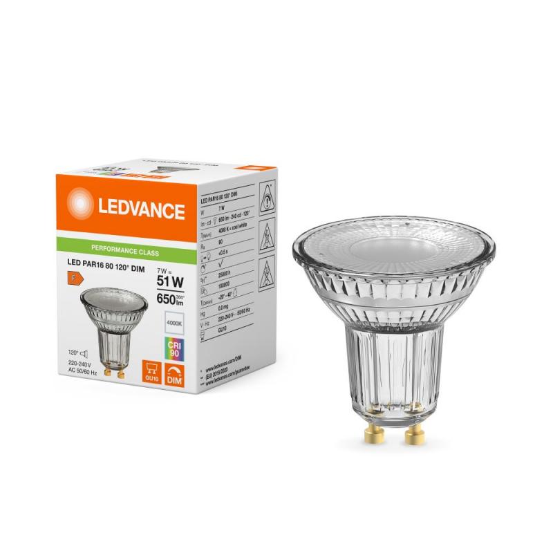 Ledvance GU10 PAR16 Reflektor 120° 6,9W wie 51W dimmbarer neutralweißer Strahler 4000K 90Ra mit hoher Farbwiedergabe